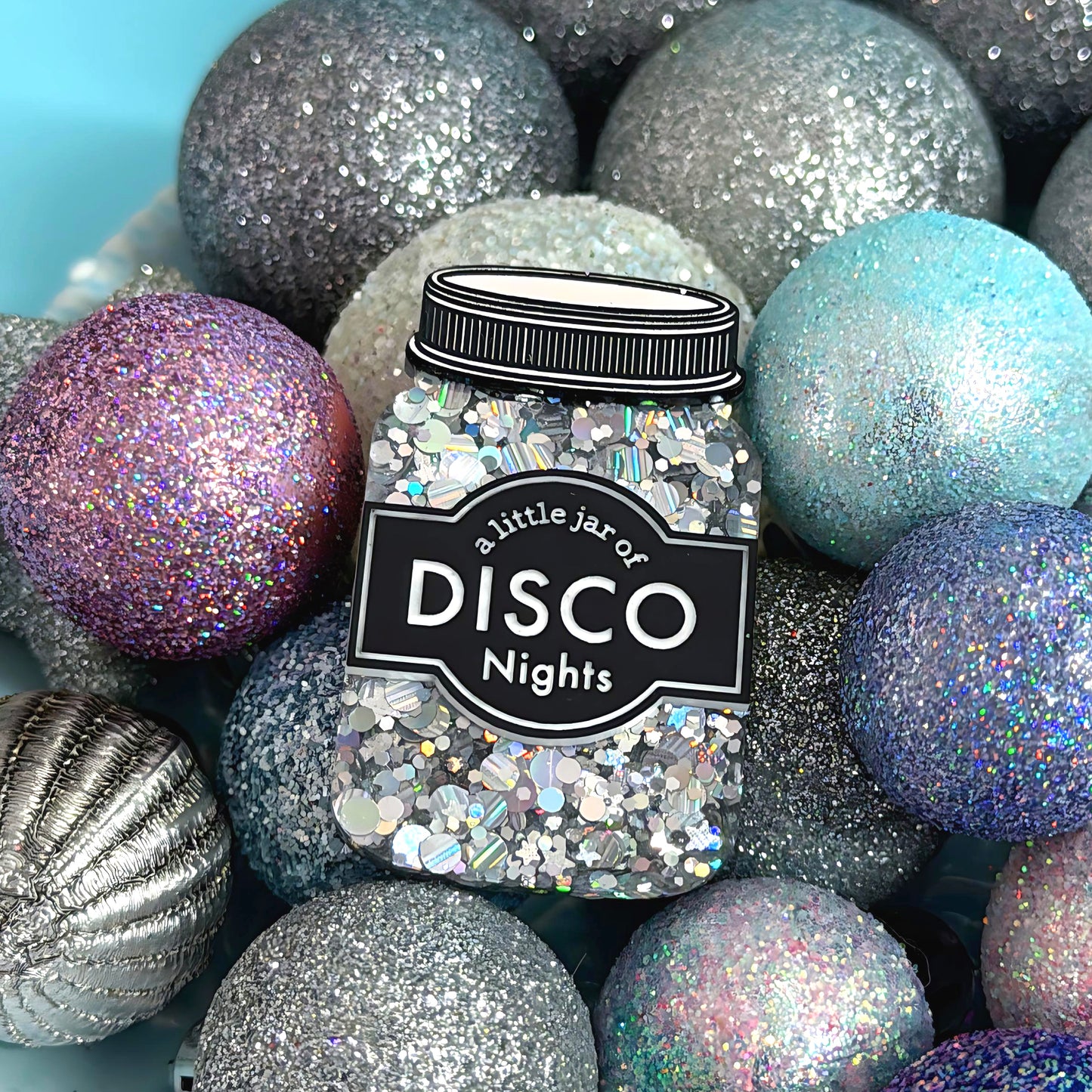 A LITTLE JAR OF : DISCO NIGHTS : Handmade Resin & Acrylic BROOCH