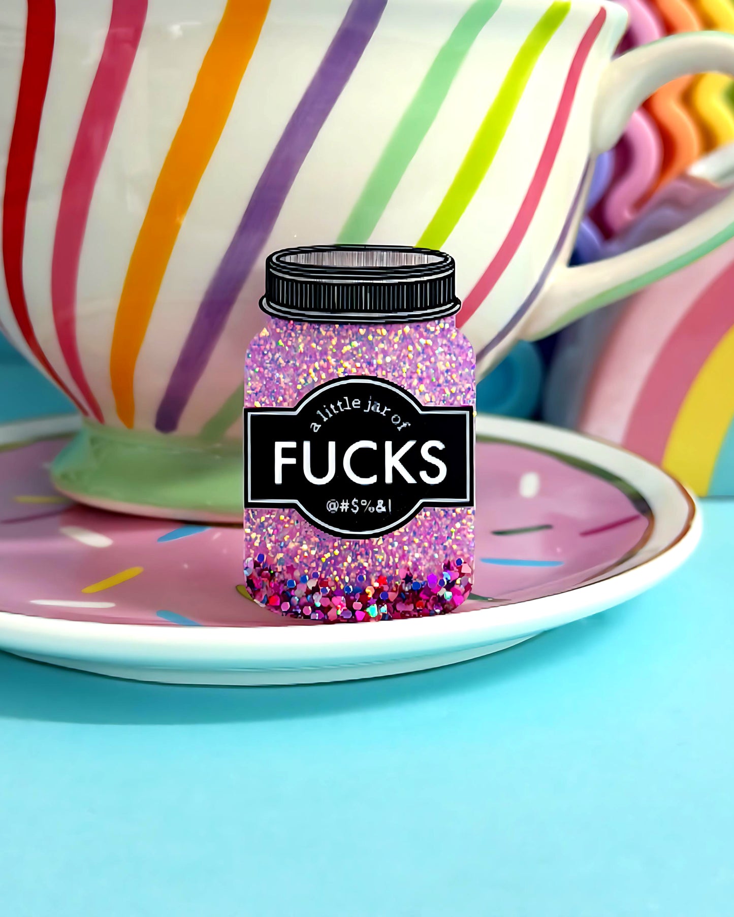 A LITTLE JAR OF : F*CKS : Handmade Resin & Acrylic BROOCH