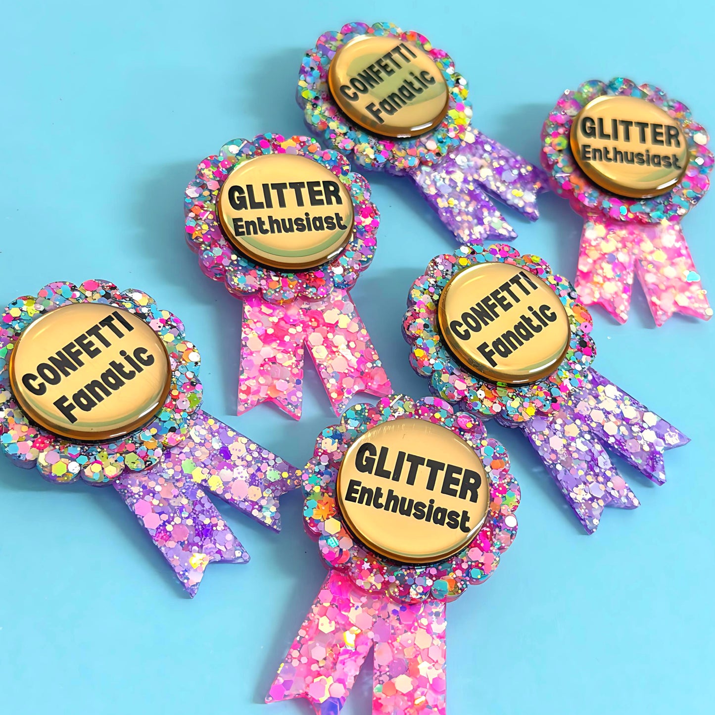 GLITTER ENTHUSIAST : Ribbon Award : Handmade Resin & Acrylic BROOCH