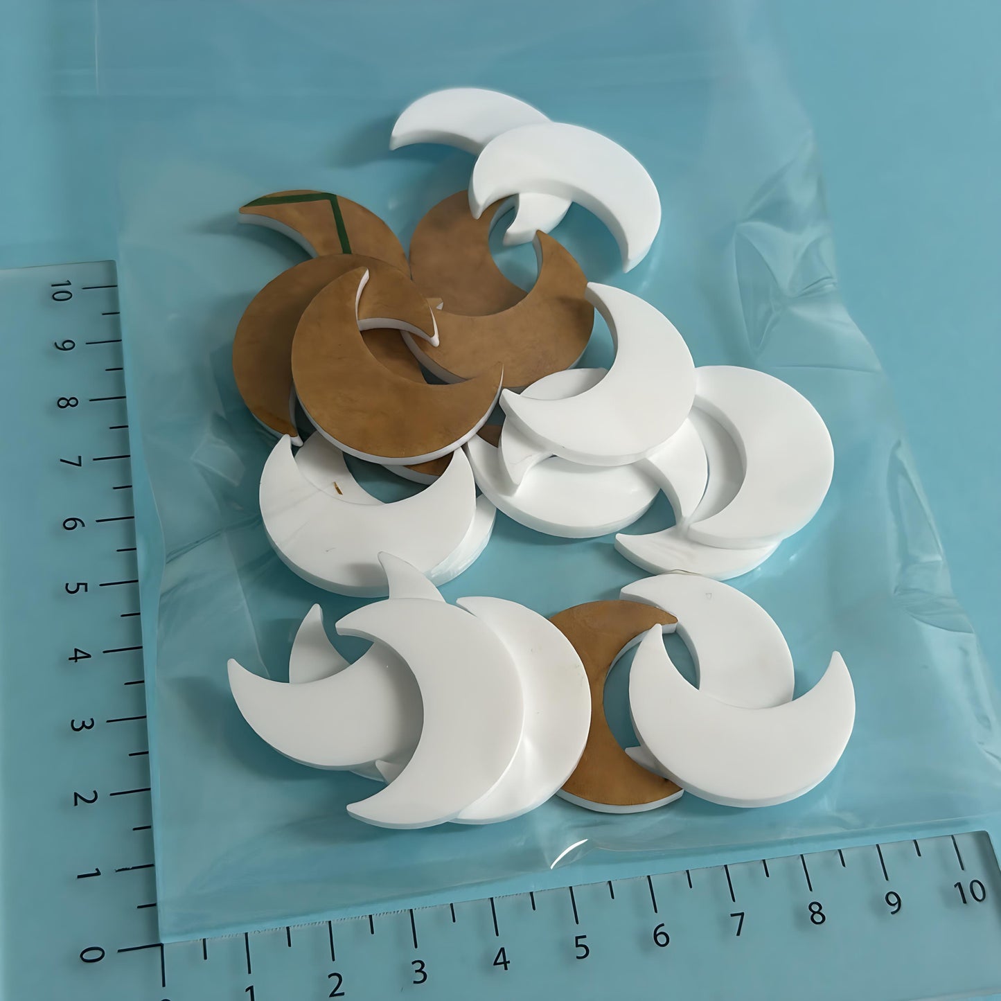 30mm MOONS for drop earring size: 3mm white gloss Acrylic components : Destash item