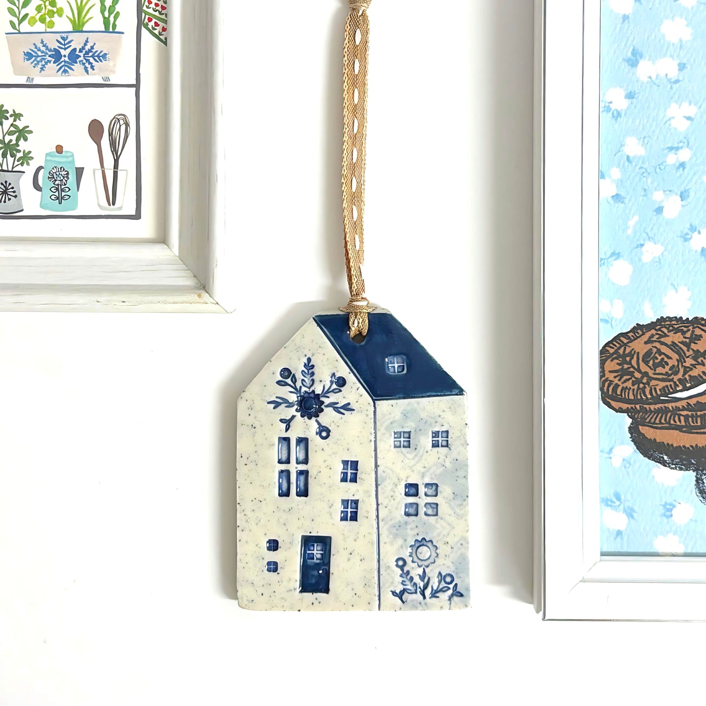 Hello Little HOME ORNAMENTS : Chhose your design : Handpainted Ceramic Wall Art by Jo Kealley