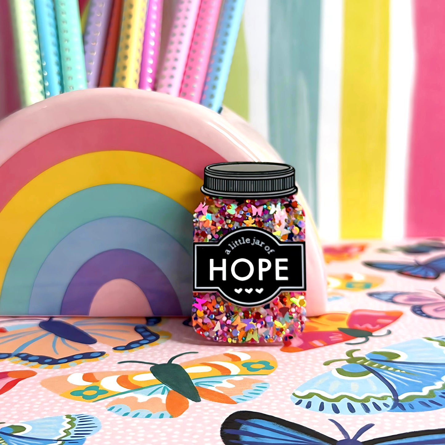 A LITTLE JAR OF : HOPE : Handmade Resin & Acrylic BROOCH