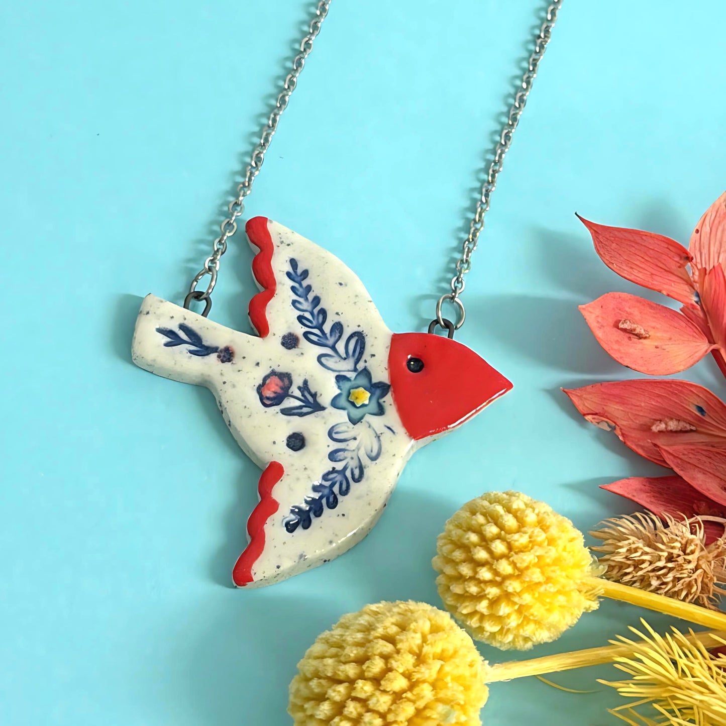 BOTANICA CERAMICA : HELLO LITTLE BLUEBIRD : Pendants : Choose your design : Ceramic Pendants by Jo Kealley