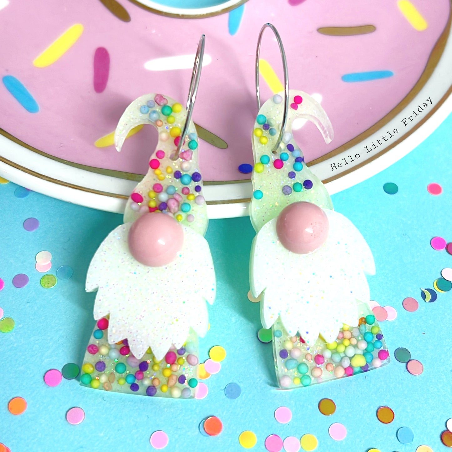 HELLO LITTLE GNOME : FAIRYBREAD : Handmade Resin DROP Earrings