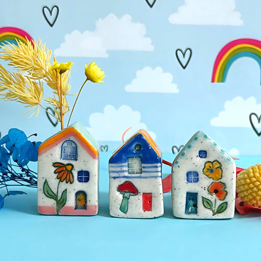Hello Little HOMES 5 : Choose your design : Handpainted Ceramic Vases & Sculptures by Jo Kealley