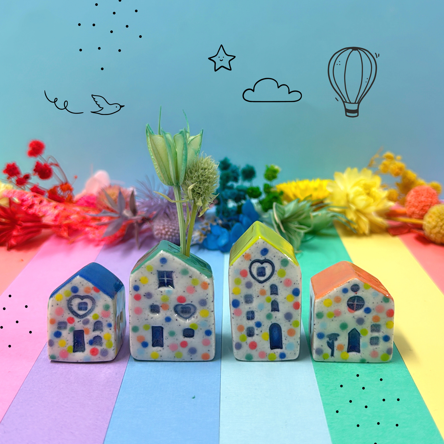 Hello Little HOMES : Small : Choose your design : Handmade Ceramic Vases & Sculptures by Jo Kealley