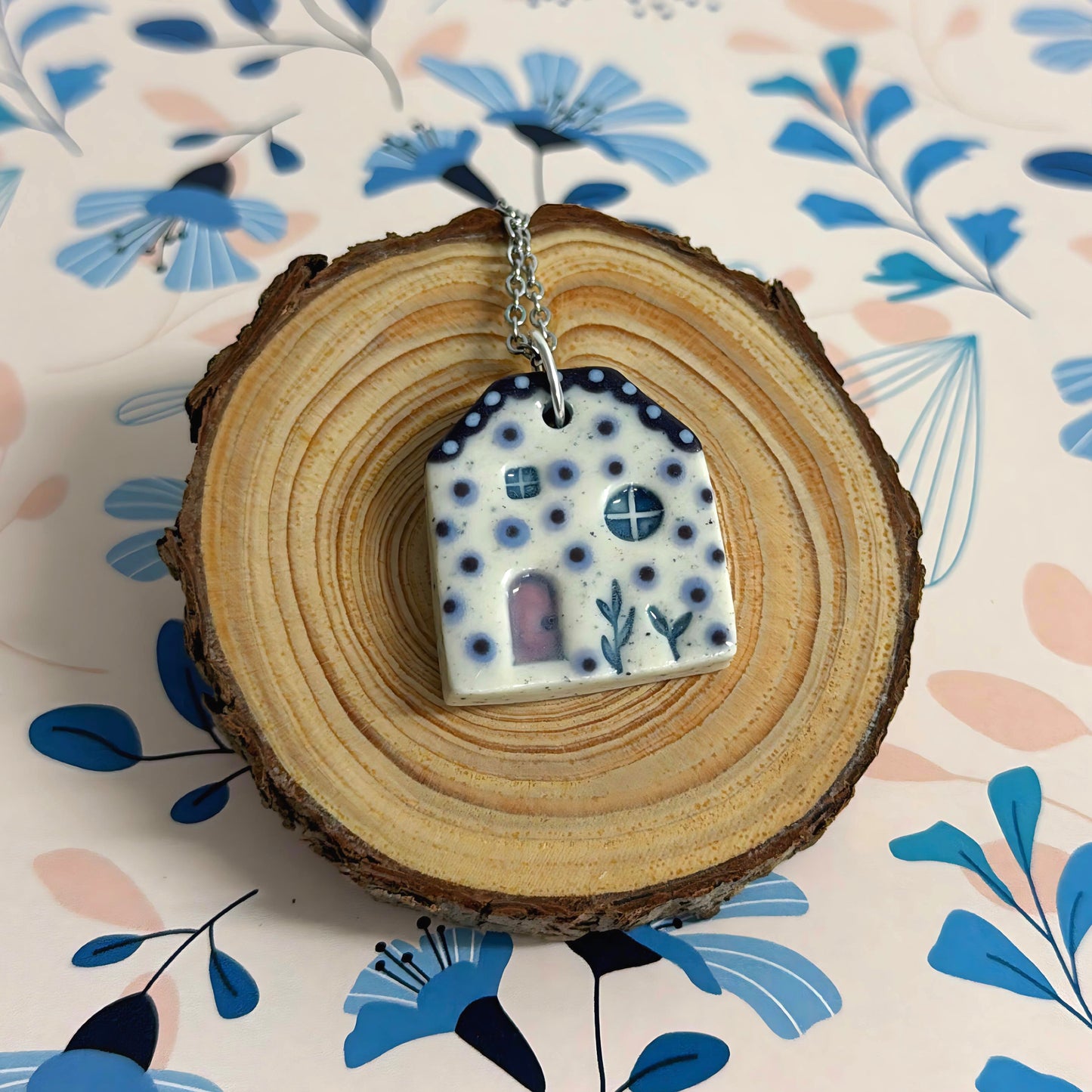 Hello Little HOMES 9 : Choose your Home : Handpainted One of a kind : Ceramic Home Pendants by Jo Kealley
