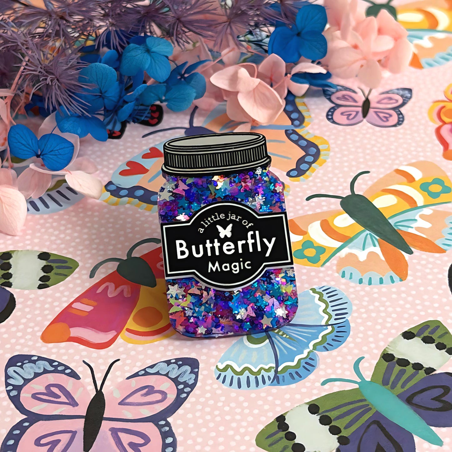 A LITTLE JAR OF : BUTTERFLY MAGIC : Handmade Resin & Acrylic BROOCH