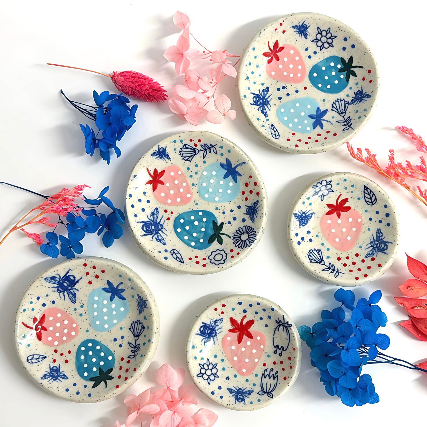 Hello Little BERRY SWEET DISHES : Handpainted Ceramic Dishes by Jo Kealley