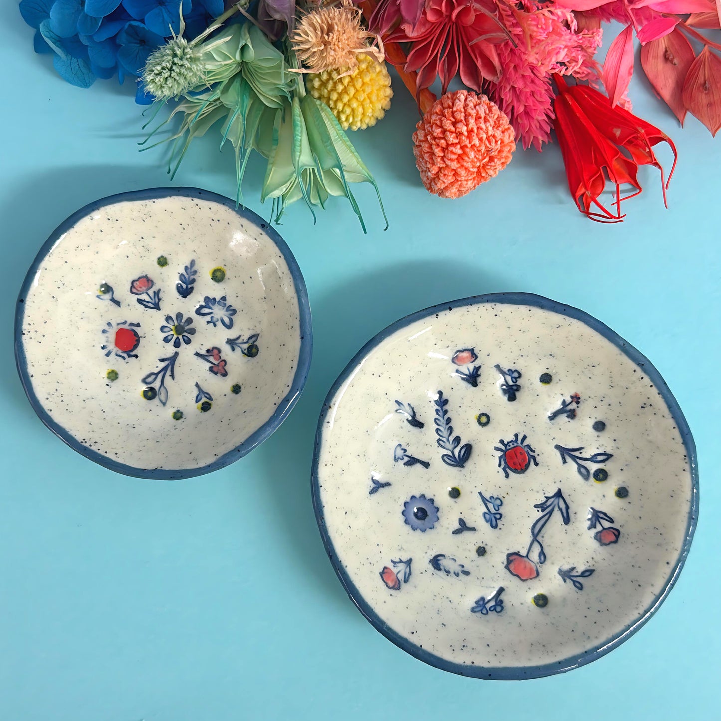 BOTANICA CERAMICA TRINKET DISH : Choose your size : Handpainted Ceramic Dishes by Jo Kealley