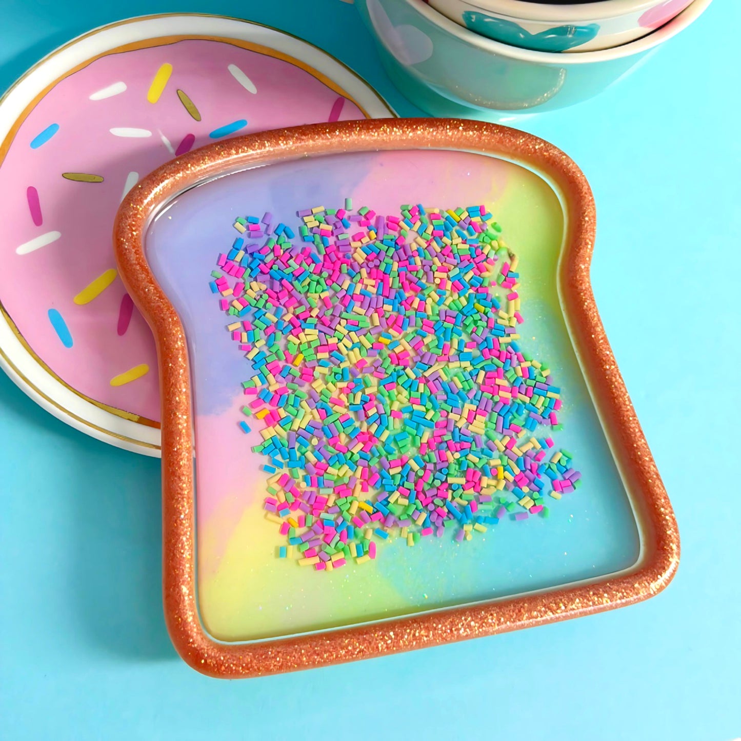 I LOVE UNICORN BREAD Trinket Tray Plate : Wall Art : Handmade Resin