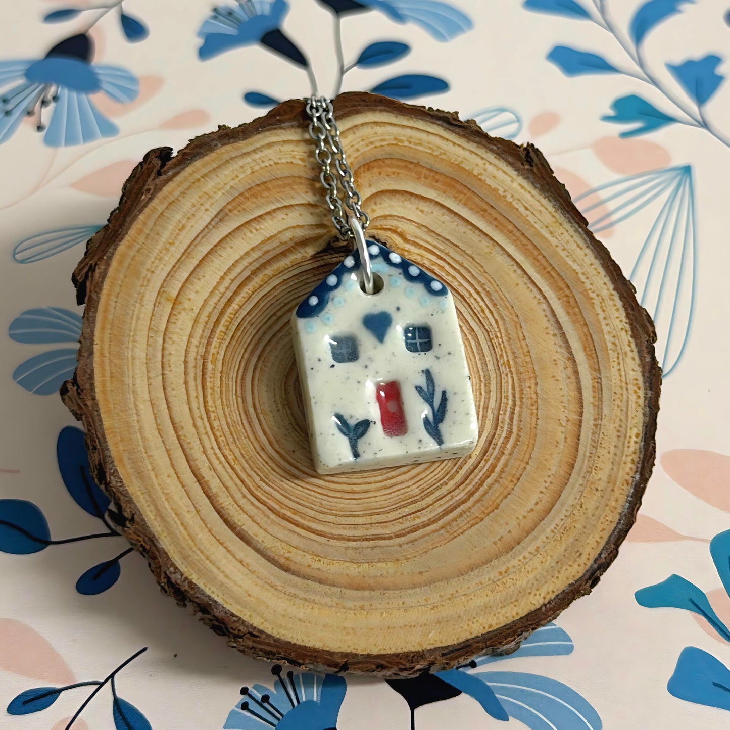Hello Little HOMES 10 : Choose your Home : Handpainted One of a kind : Ceramic Home Pendants by Jo Kealley