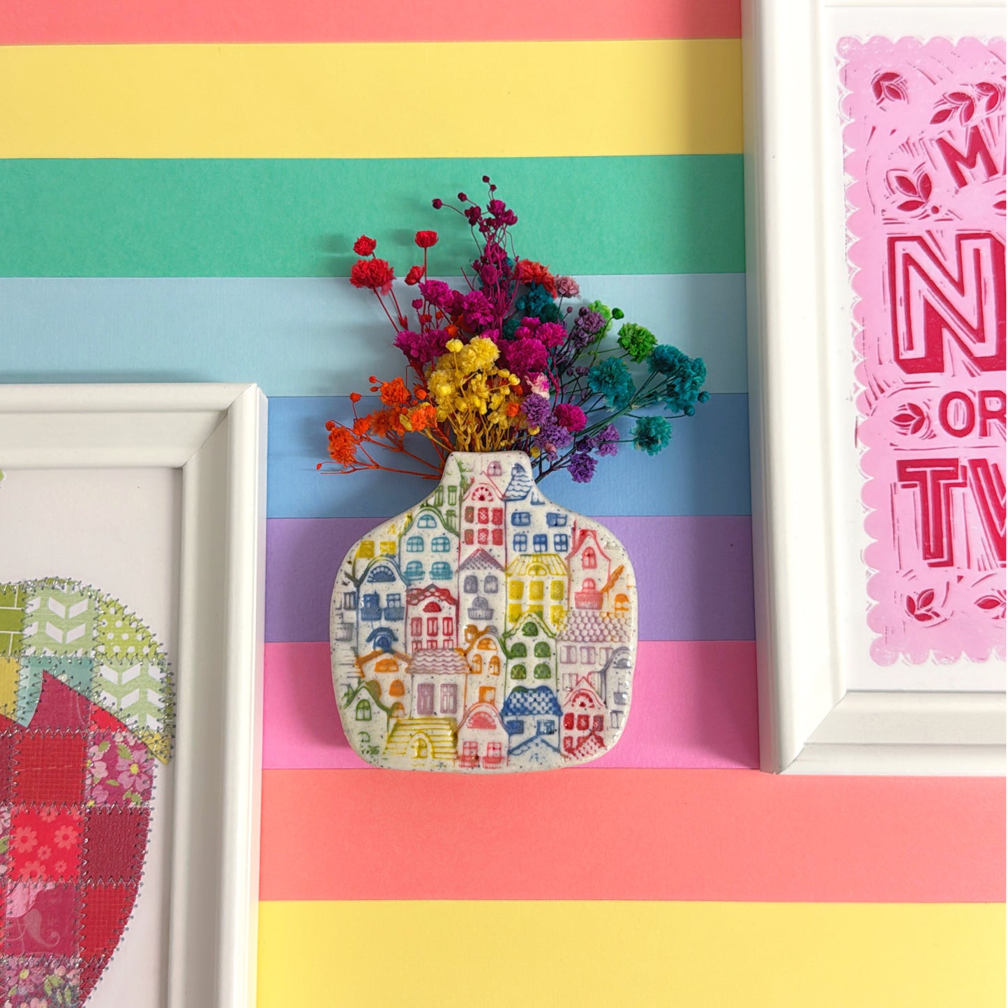 MY RAINBOW HOME ~ Handmade Ceramic Wall Vase by Jo Kealley