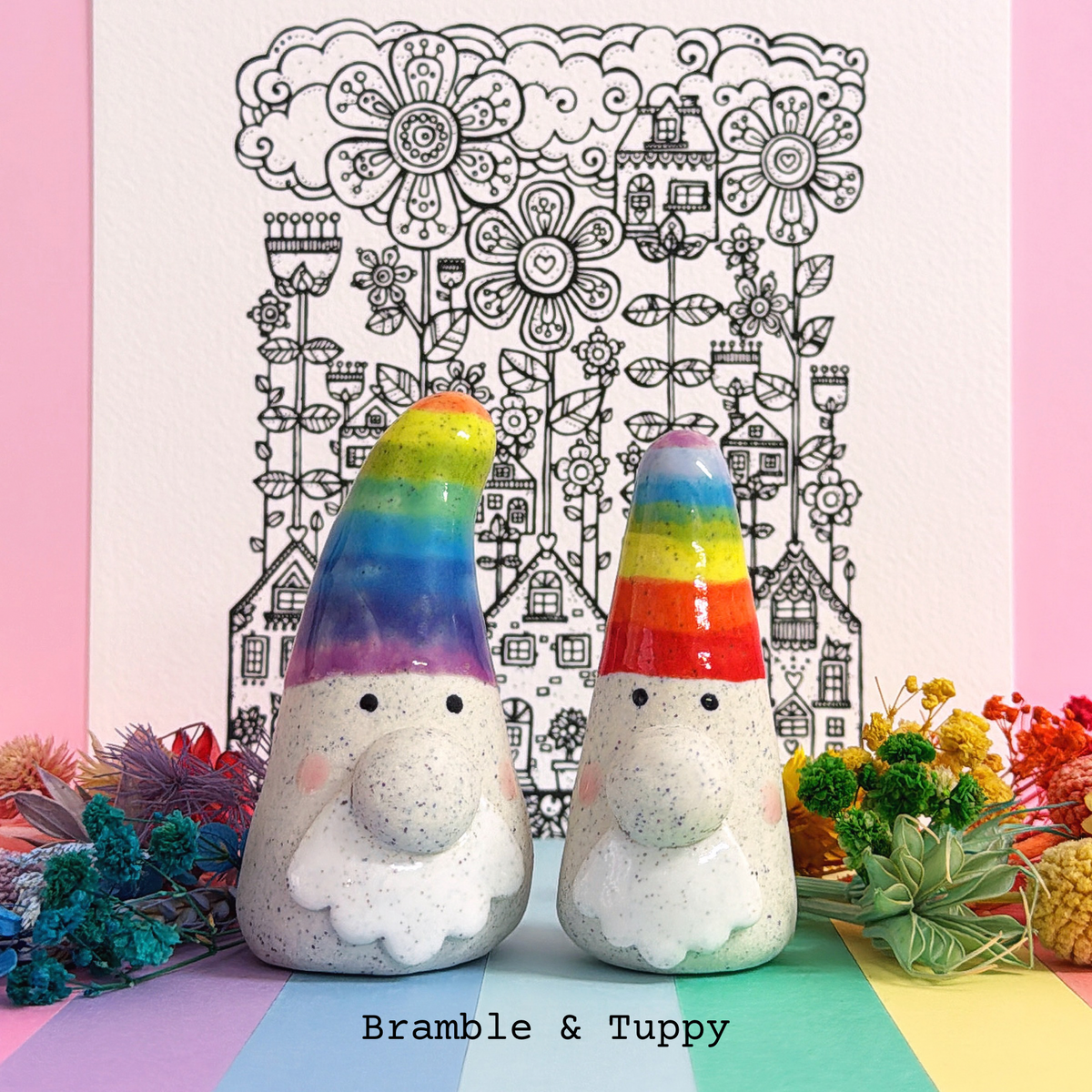 Hello Little BIG GNOMES : Bramble & Tuppy : Handmade Ceramic Whimsies by Jo Kealley
