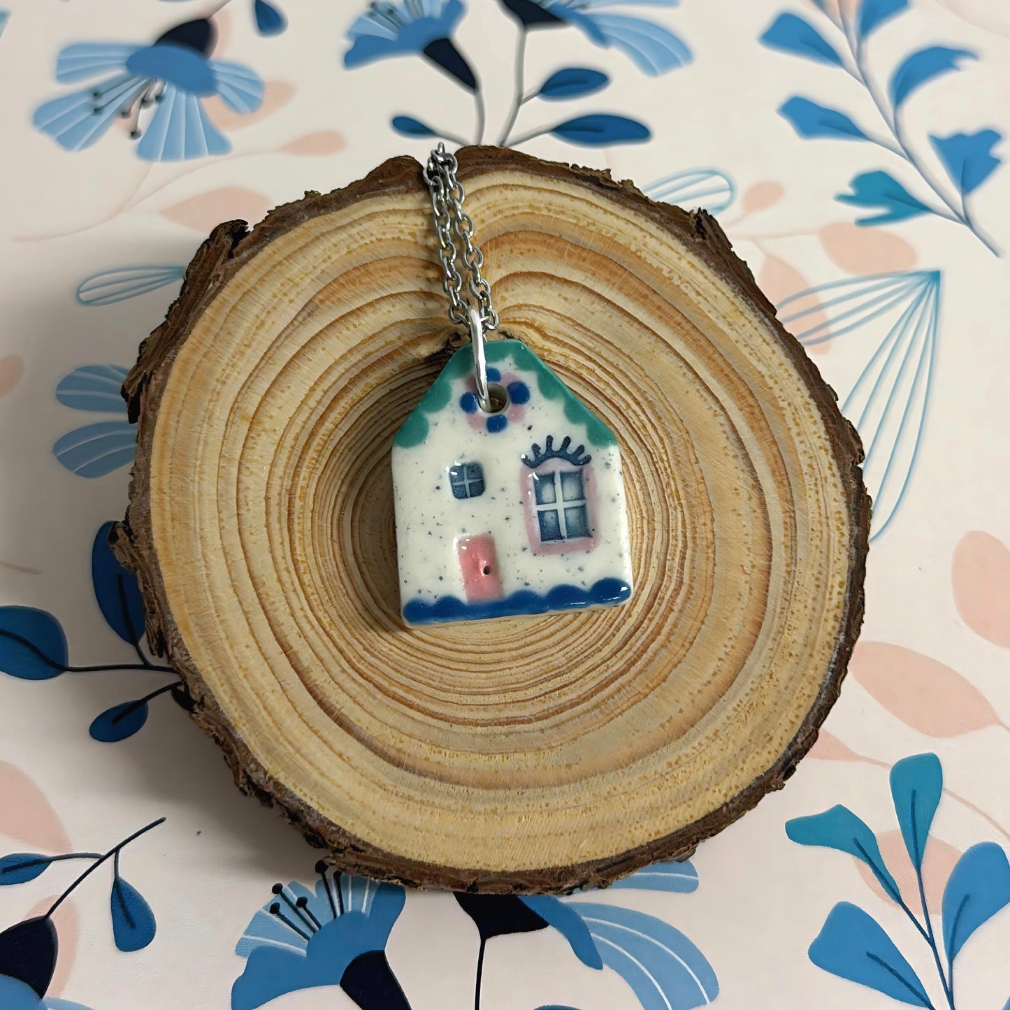 Hello Little HOMES 10 : Choose your Home : Handpainted One of a kind : Ceramic Home Pendants by Jo Kealley