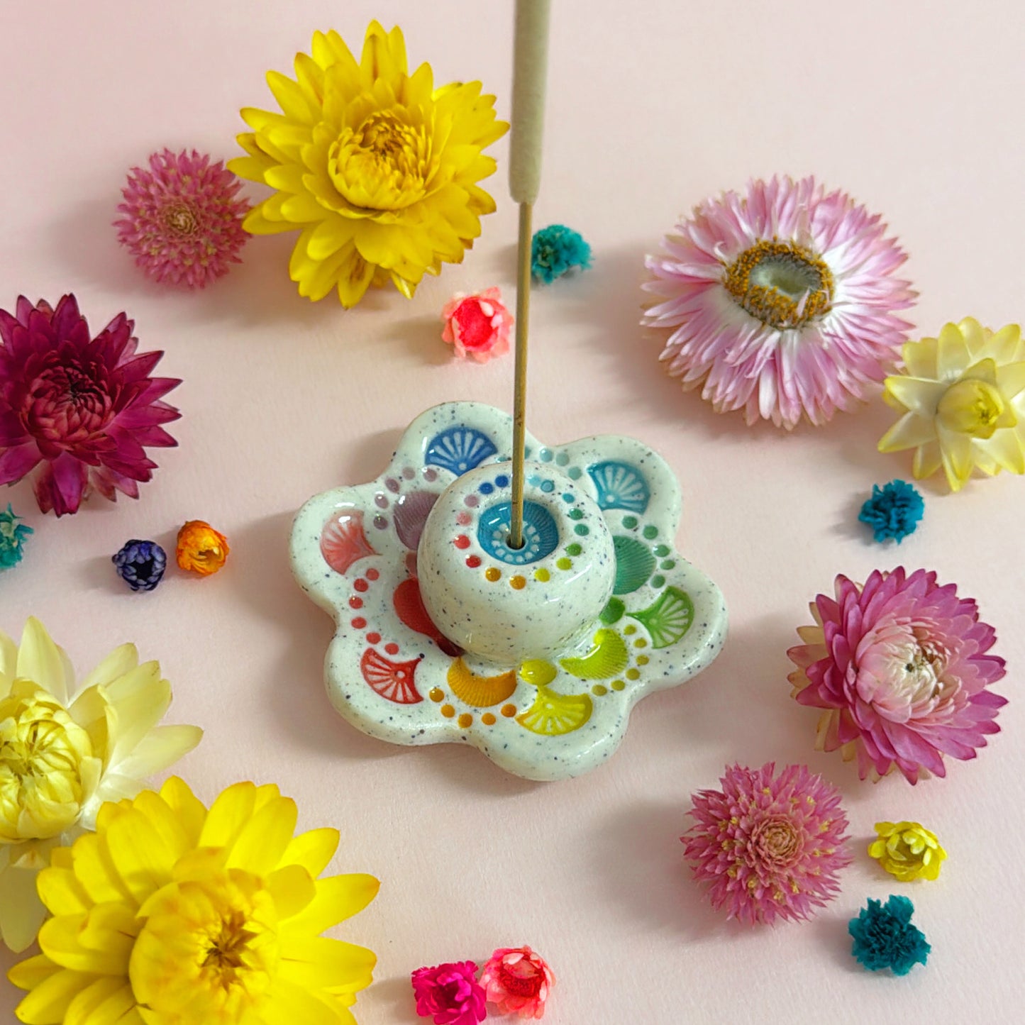 RAINBOW DAYDREAMS : Handmade Ceramic Incense Holder by Jo Kealley
