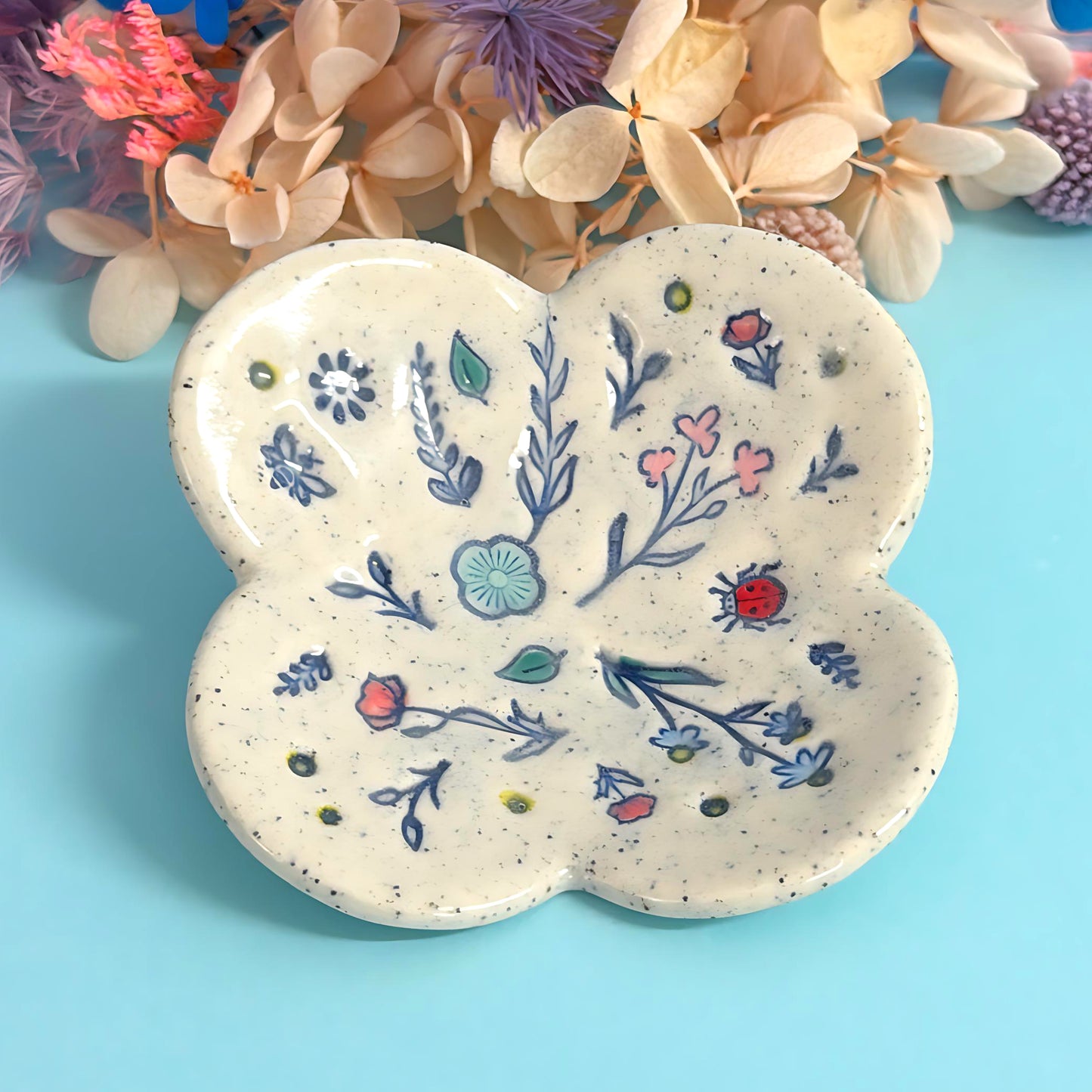 BOTANICA CERAMICA TRINKET DISH : Choose your design : Handpainted Ceramic Dishes by Jo Kealley
