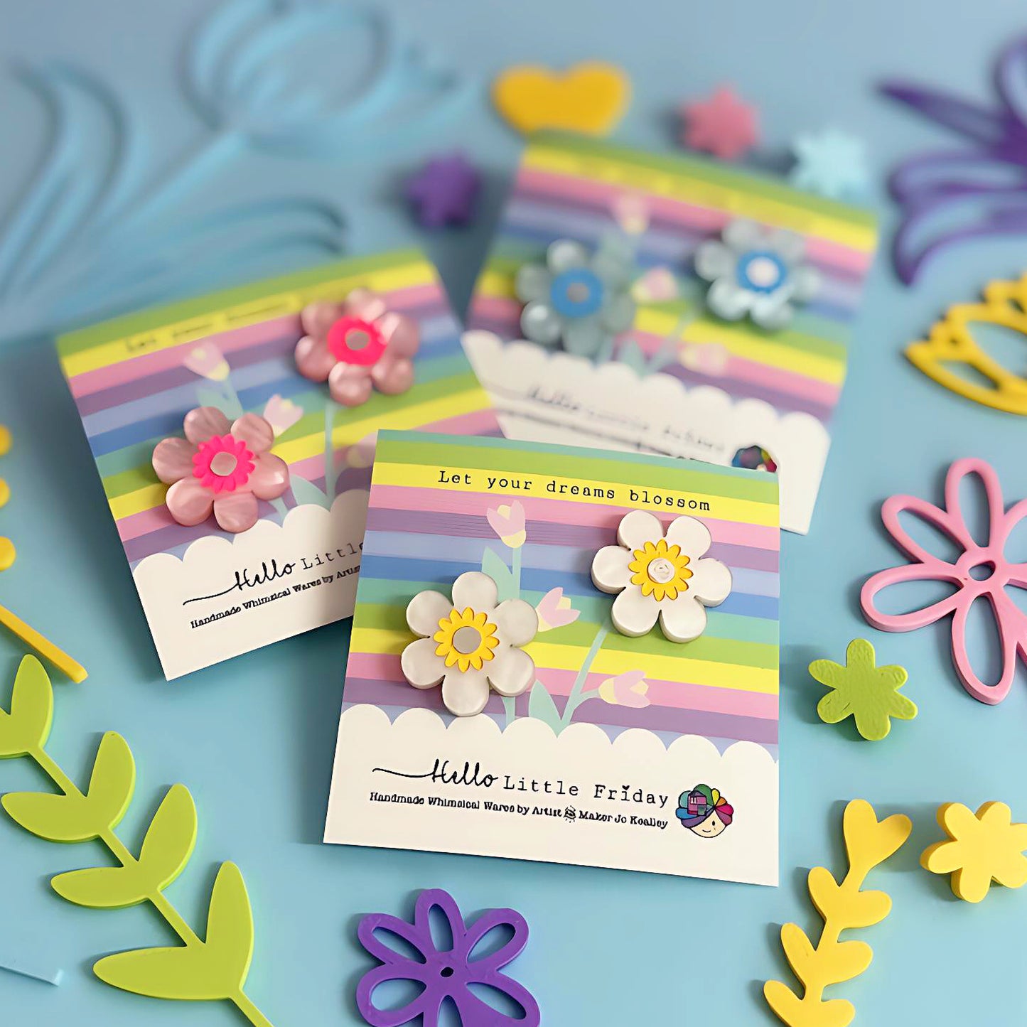 LET YOUR DREAMS BLOSSOM : Choose your colour : Handmade Acrylic STUDS
