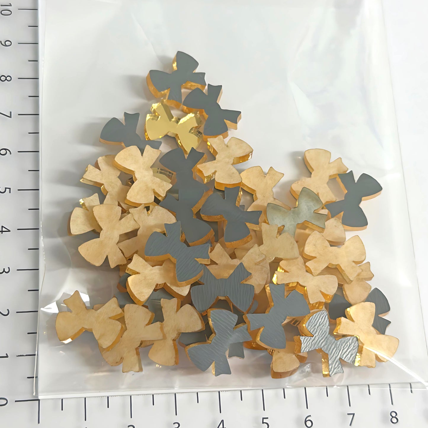 15mm BOW GOLD MIRROR : Stud components : Laser Cut Acrylic components : Destash item