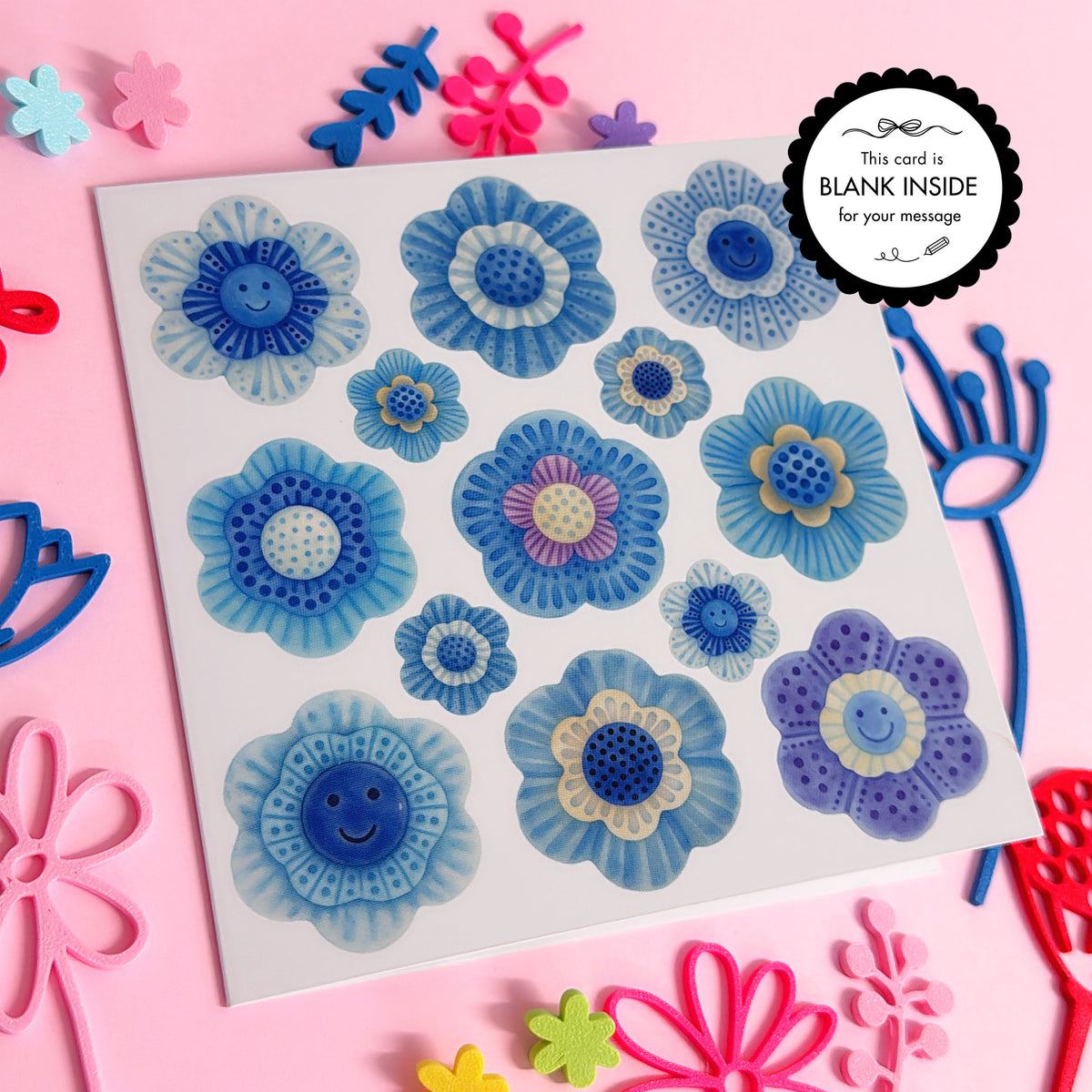 Cornflowers & Delphiniums ~ The Wallflowers GREETING CARD by Jo Kealley