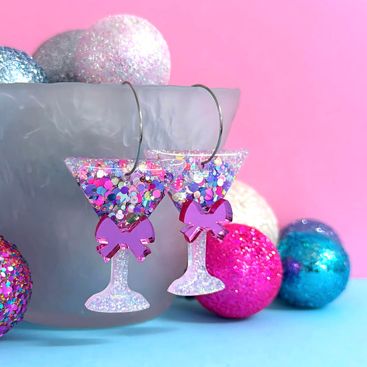 HELLO PRETTY COCKTAILS : Handmade Resin & Acrylic DROP Earrings