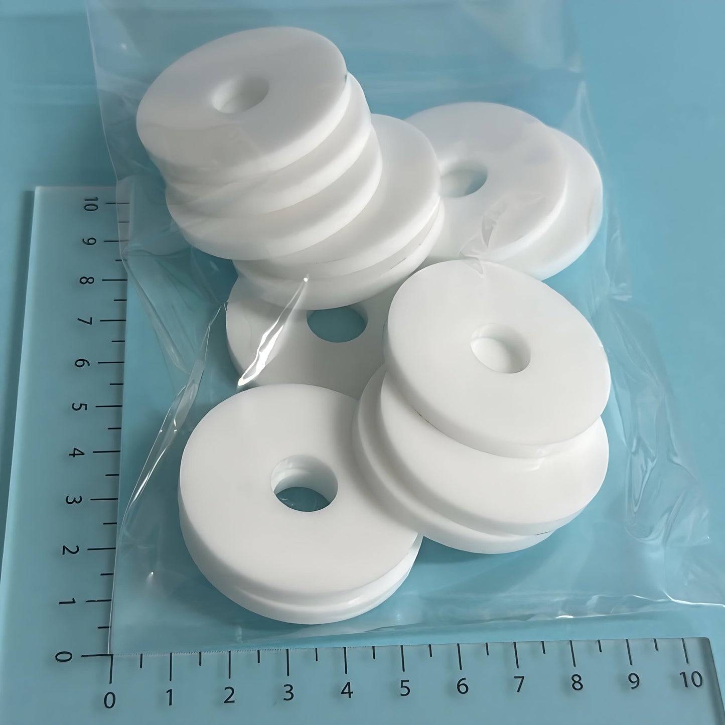 45mm DONUTS for drop size earrings or brooches : 3mm white gloss Acrylic components : Destash item