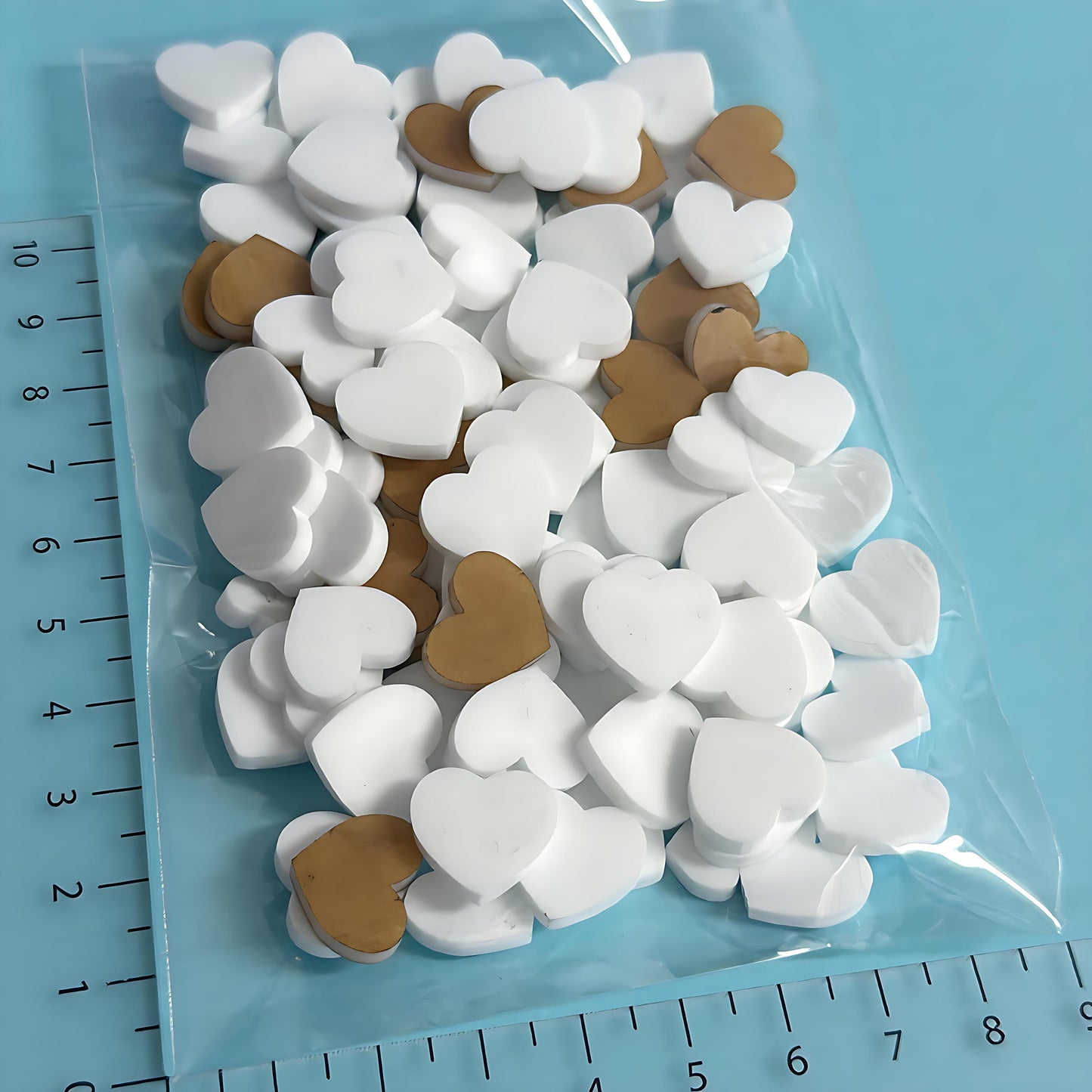 15mm HEART stud : 3mm white gloss Acrylic components : Destash item