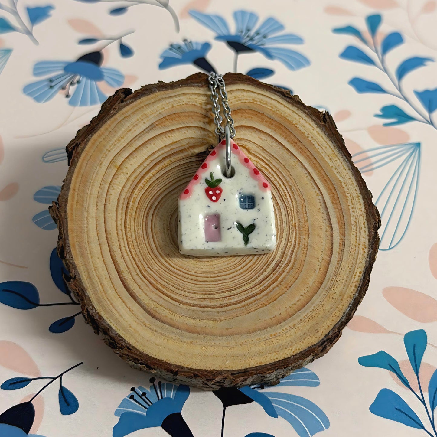 Hello Little HOMES 8 : Choose your Home : Handpainted One of a kind : Ceramic Home Pendants by Jo Kealley