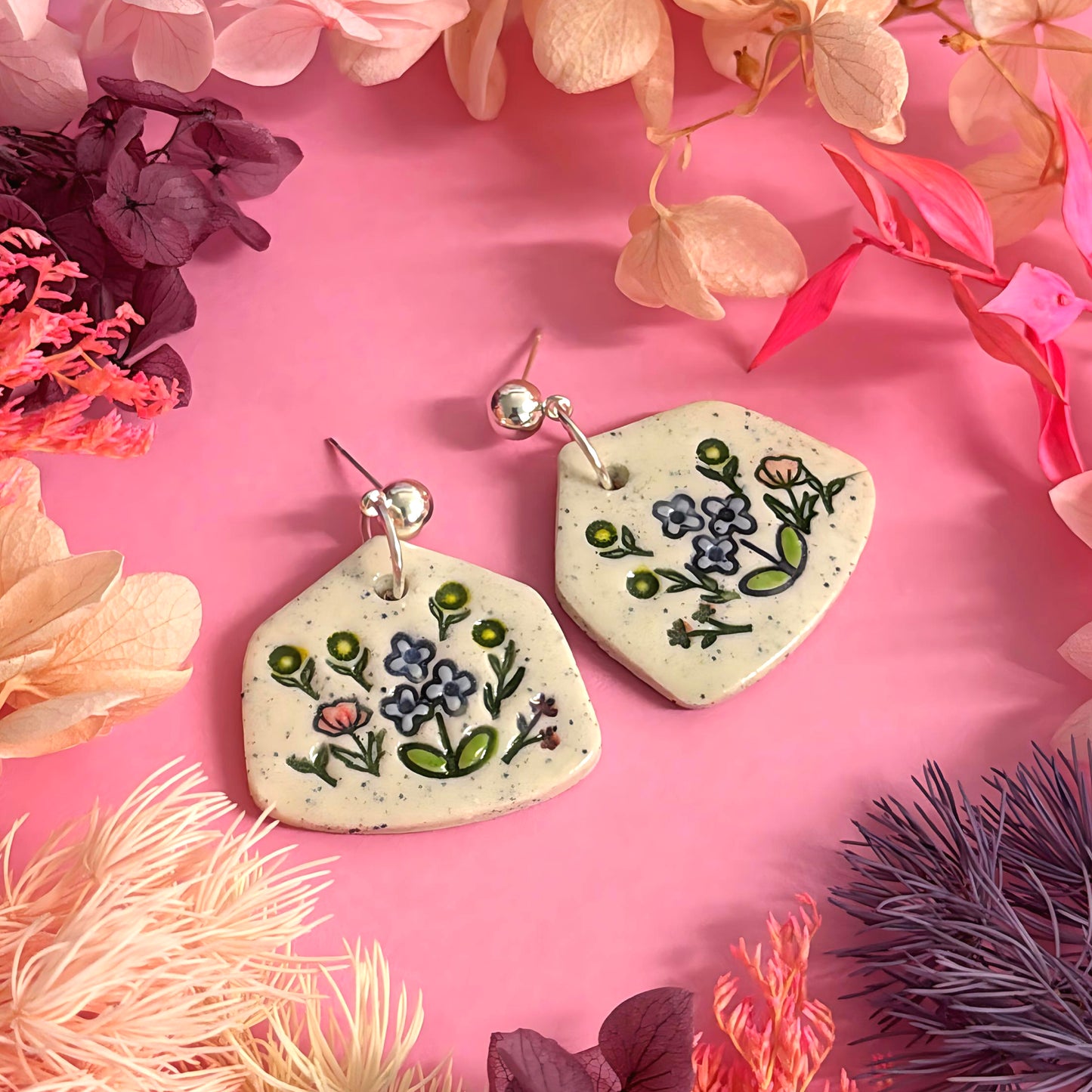BOTANICA CERAMICA : Ceramic Earrings by Jo Kealley