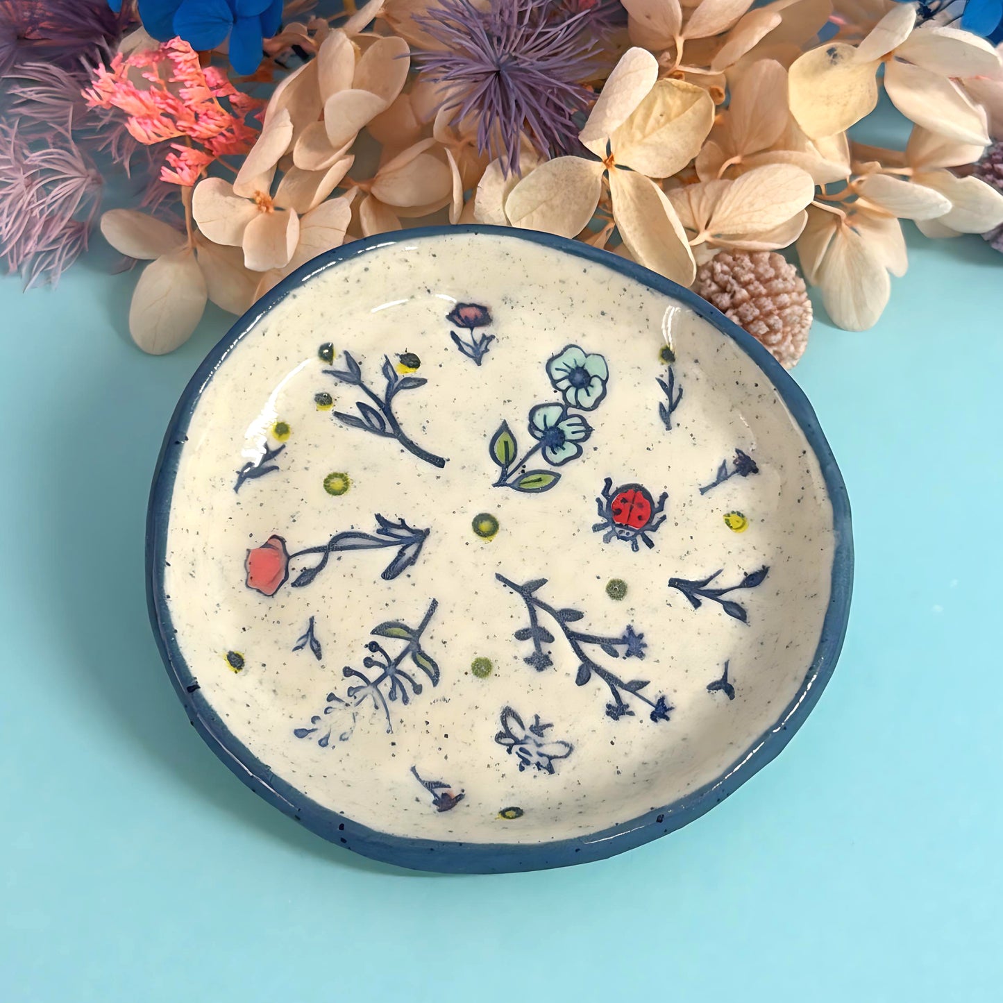 BOTANICA CERAMICA TRINKET DISH : Choose your design : Handpainted Ceramic Dishes by Jo Kealley
