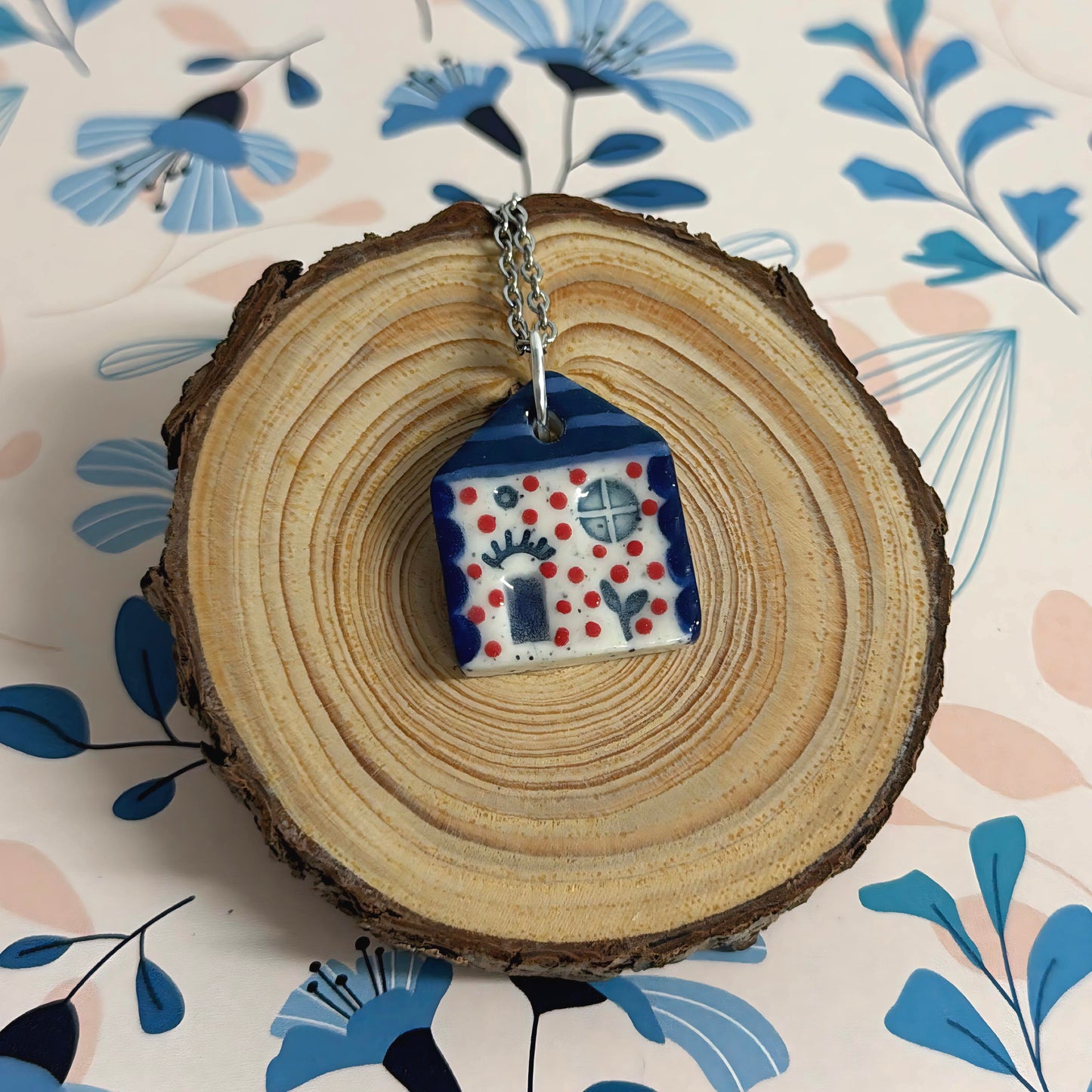 Hello Little HOMES 12 : Choose your Home : Handpainted One of a kind : Ceramic Home Pendants by Jo Kealley