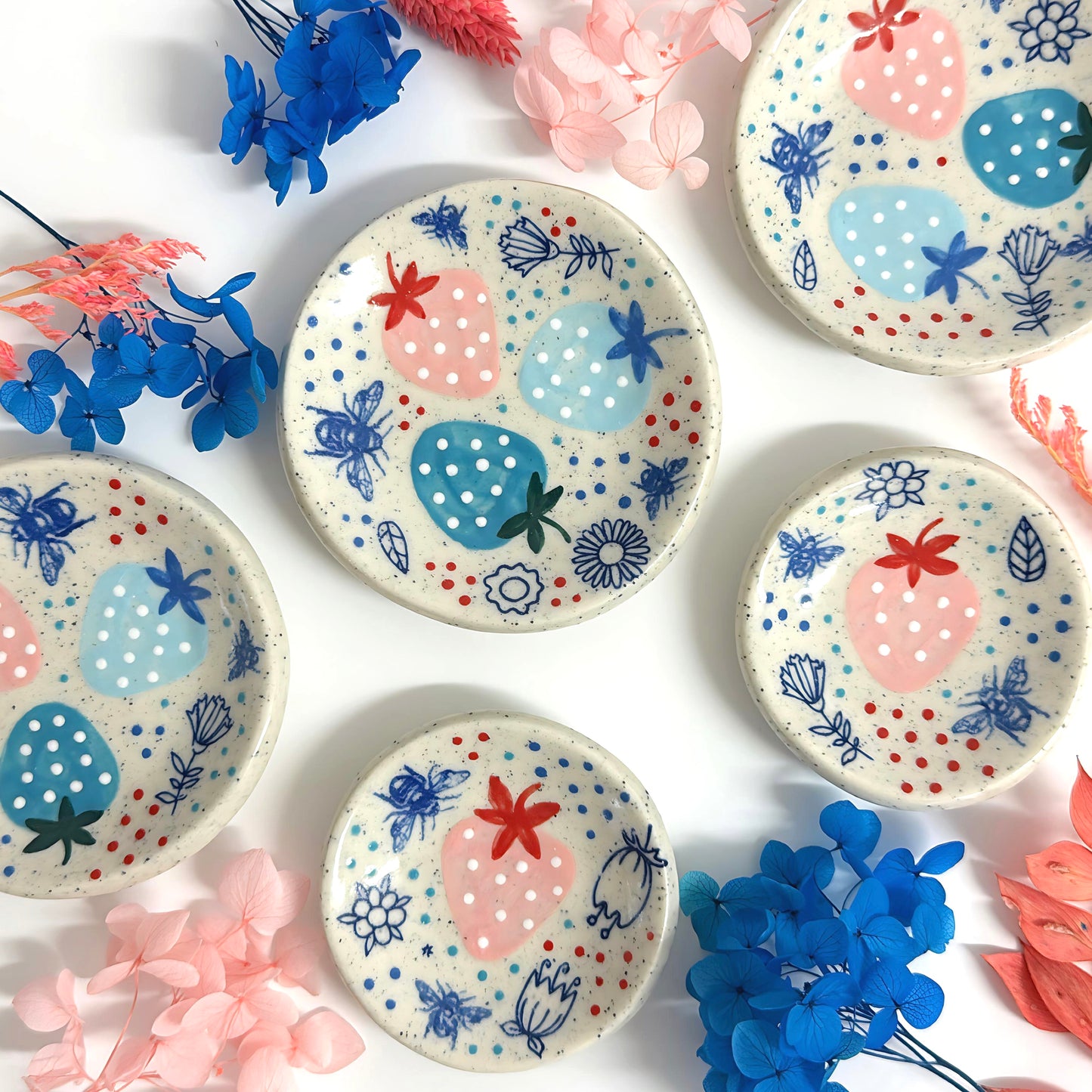 Hello Little BERRY SWEET DISHES : Handpainted Ceramic Dishes by Jo Kealley