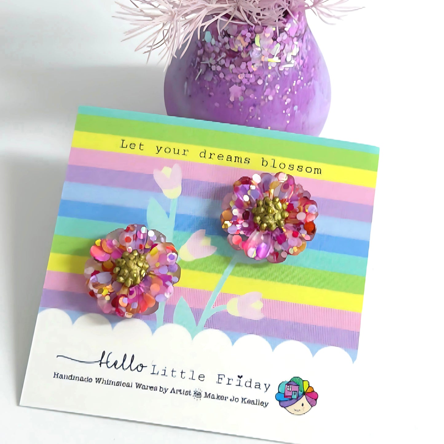 LET YOUR DREAMS BLOSSOM : choose your colour : Handmade Resin STUD Earrings