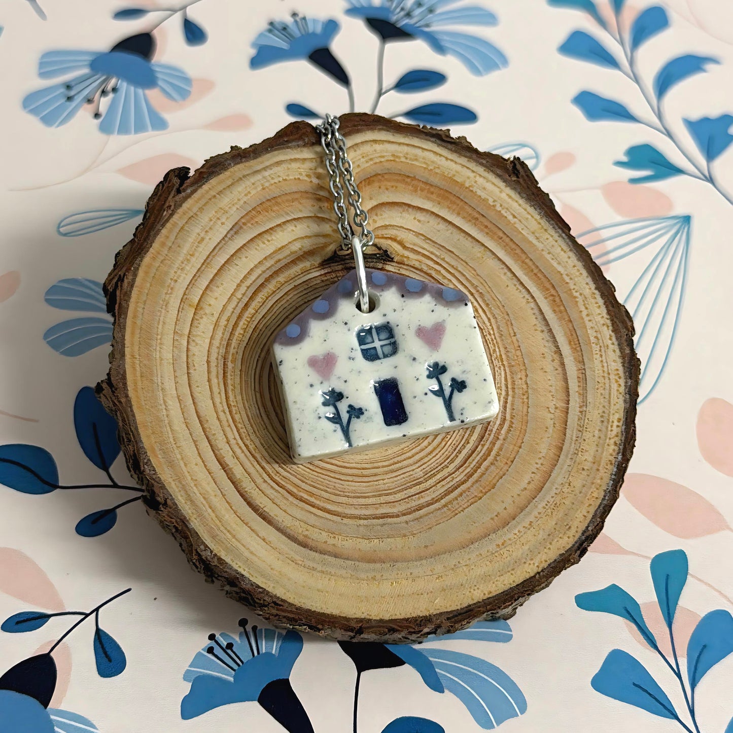 Hello Little HOMES 11 : Choose your Home : Handpainted One of a kind : Ceramic Home Pendants by Jo Kealley