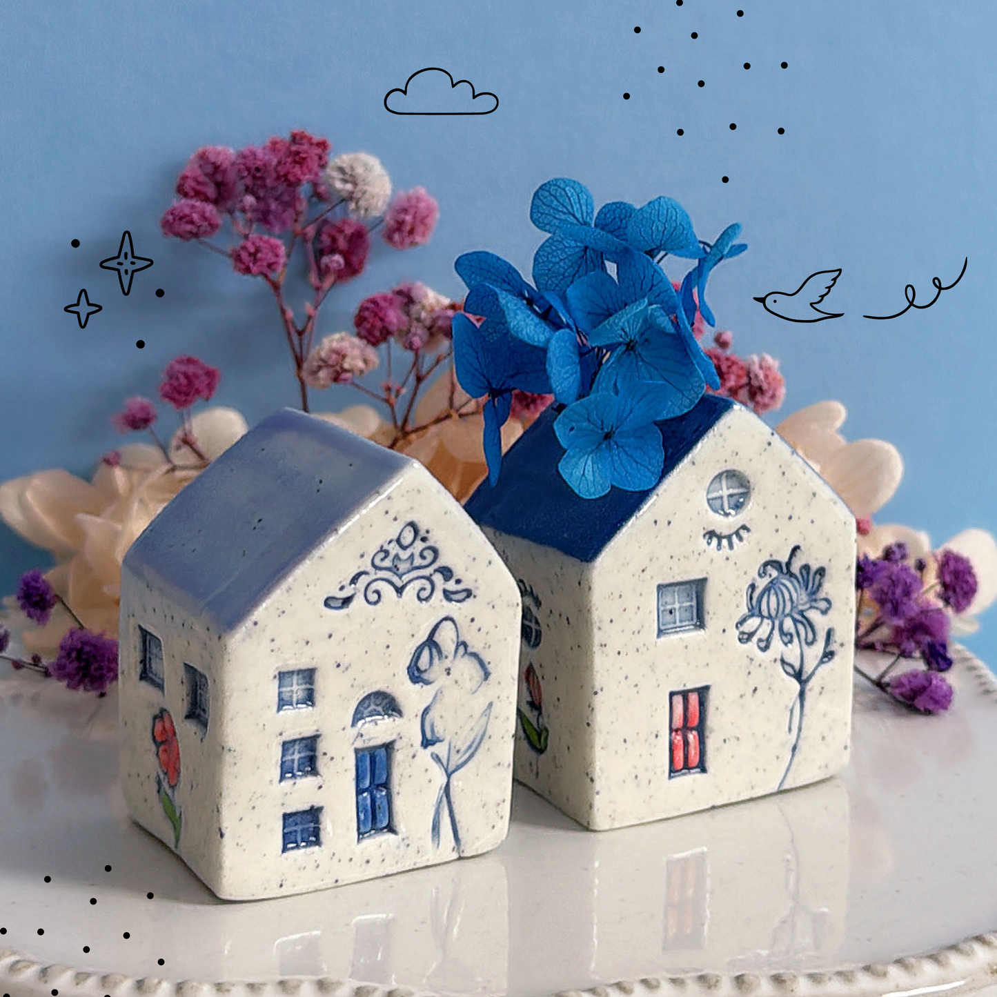 Hello Little HOMES : Medium : Choose your colour : Handmade Ceramic Vases & Sculptures by Jo Kealley