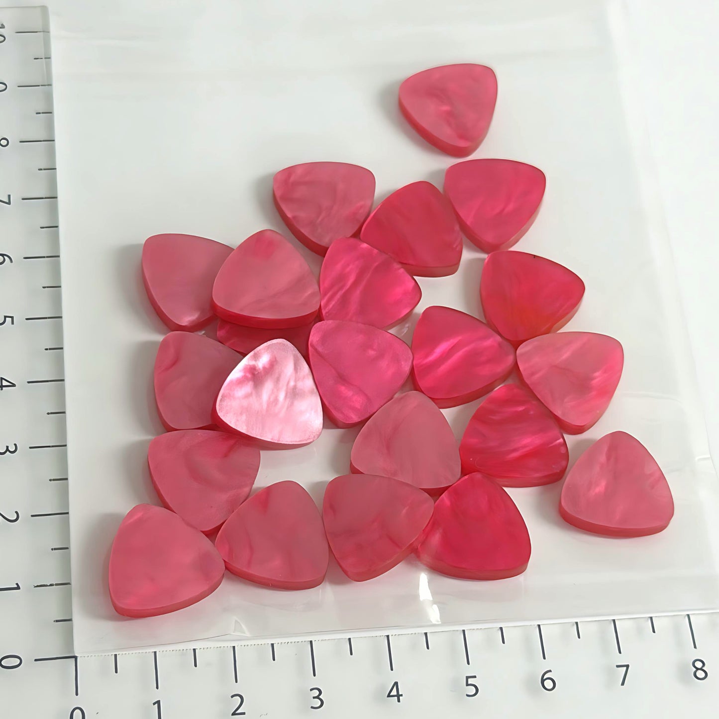 16mm rounded triangles pink marble : just add stud findings : Laser Cut Acrylic components : Destash item