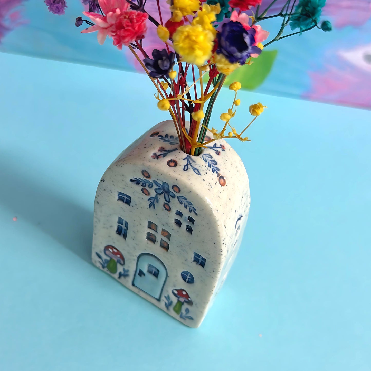 Hello Little FAERIE HOME Vase : 9 : Handpainted Ceramic Home Vase by Jo Kealley