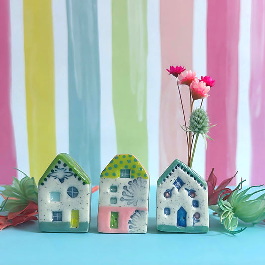 Hello Little HOMES 13 : Choose your design : Handpainted Ceramic Vases & Sculptures by Jo Kealley