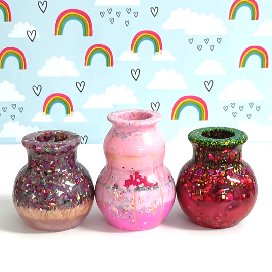 Midi Bud Vases : Choose your design : Handmade Resin Bud Vase