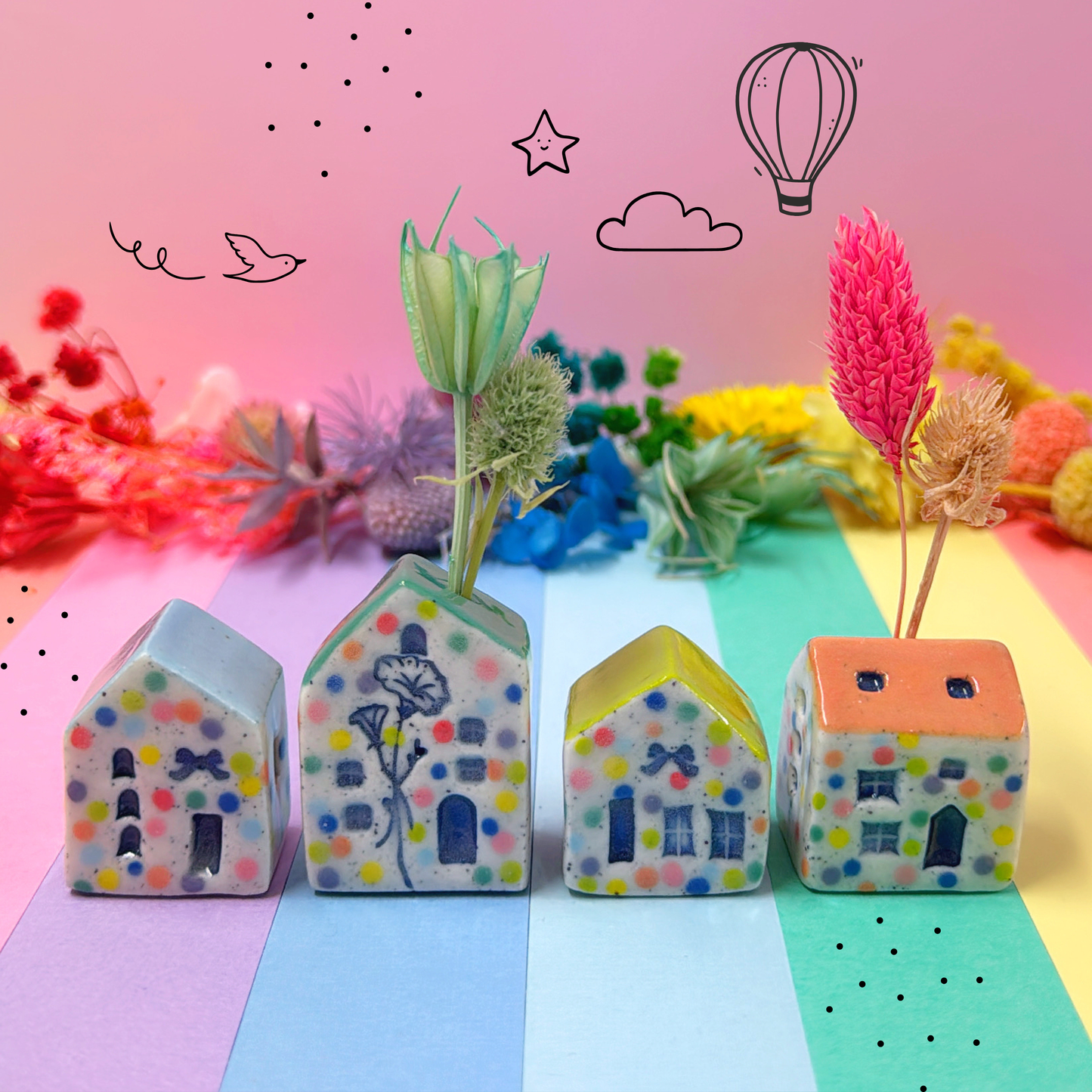 Hello Little HOMES : Small : Choose your design : Handmade Ceramic Vases & Sculptures by Jo Kealley