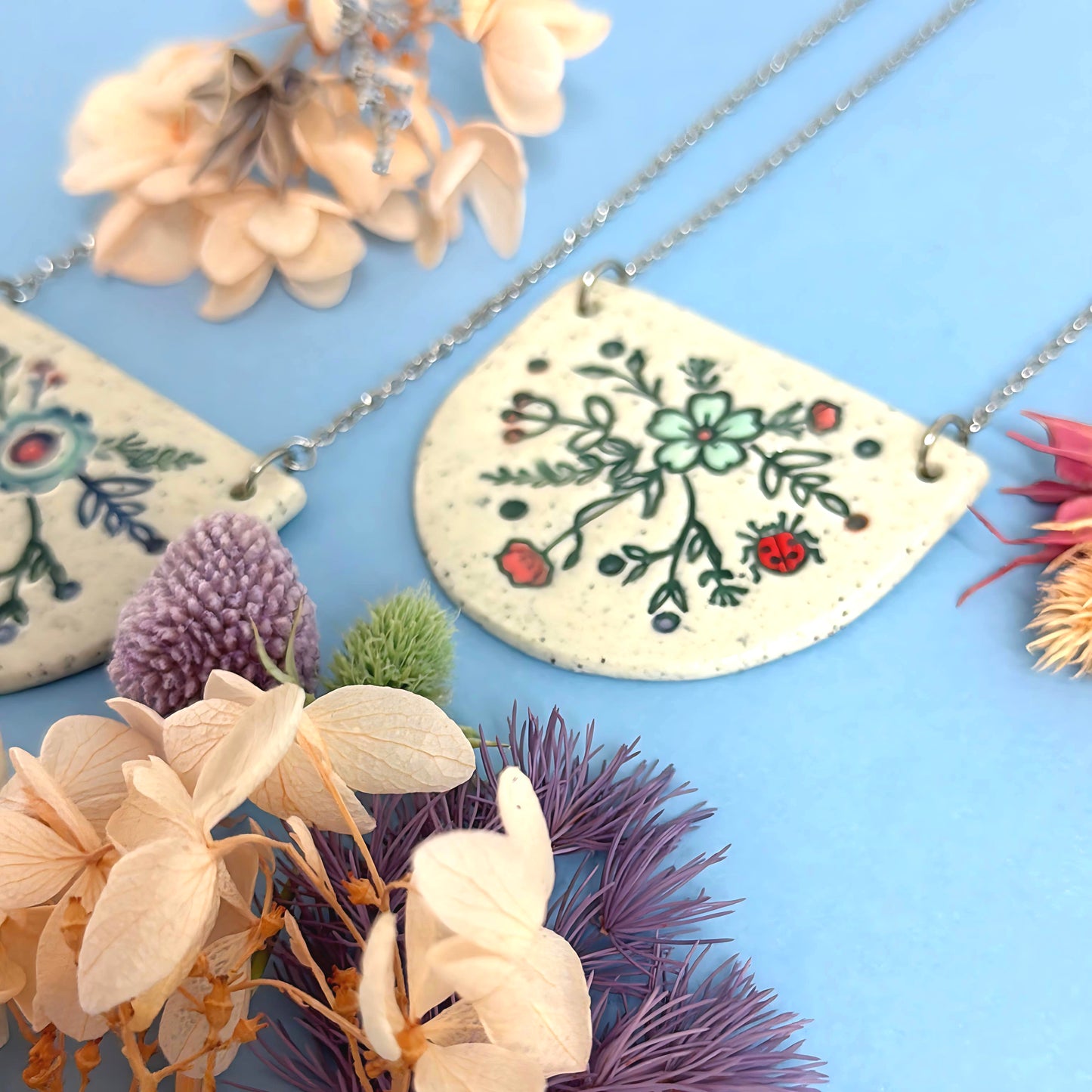 One of a kind : BOTANICA CERAMICA : Ceramic Statement Pendant by Jo Kealley