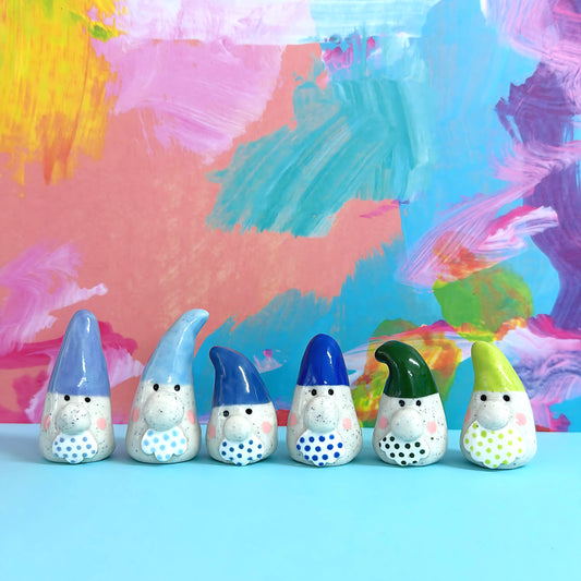 Hello Little GNOMES 1 : Choose your colour : Handmade Ceramic Whimsies by Jo Kealley
