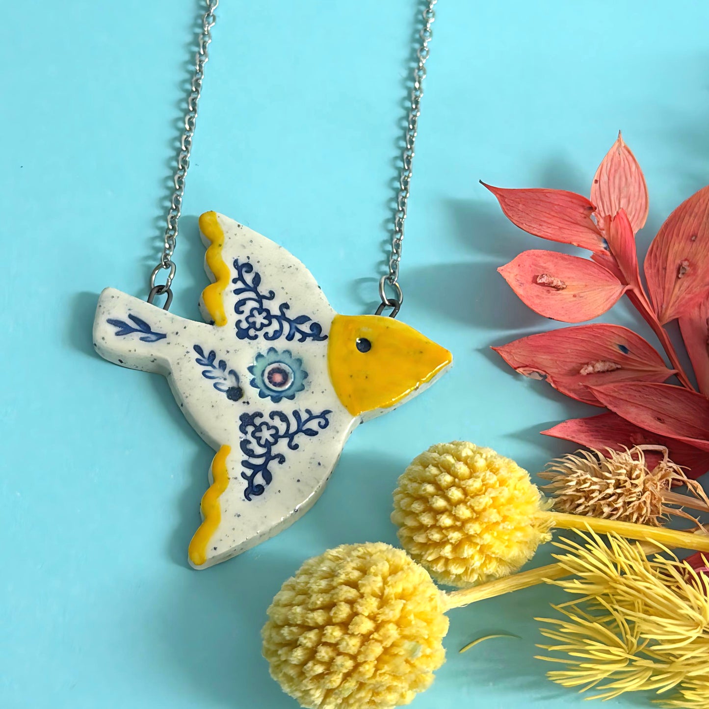 BOTANICA CERAMICA : HELLO LITTLE BLUEBIRD : Pendants : Choose your design : Ceramic Pendants by Jo Kealley