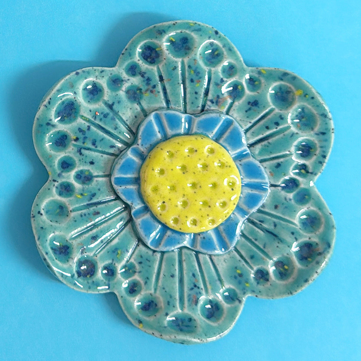 Mint Green 💚 & Teal WALLFLOWERS Wall Art : Choose your design : Handmade Ceramic Ornaments by Jo Kealley