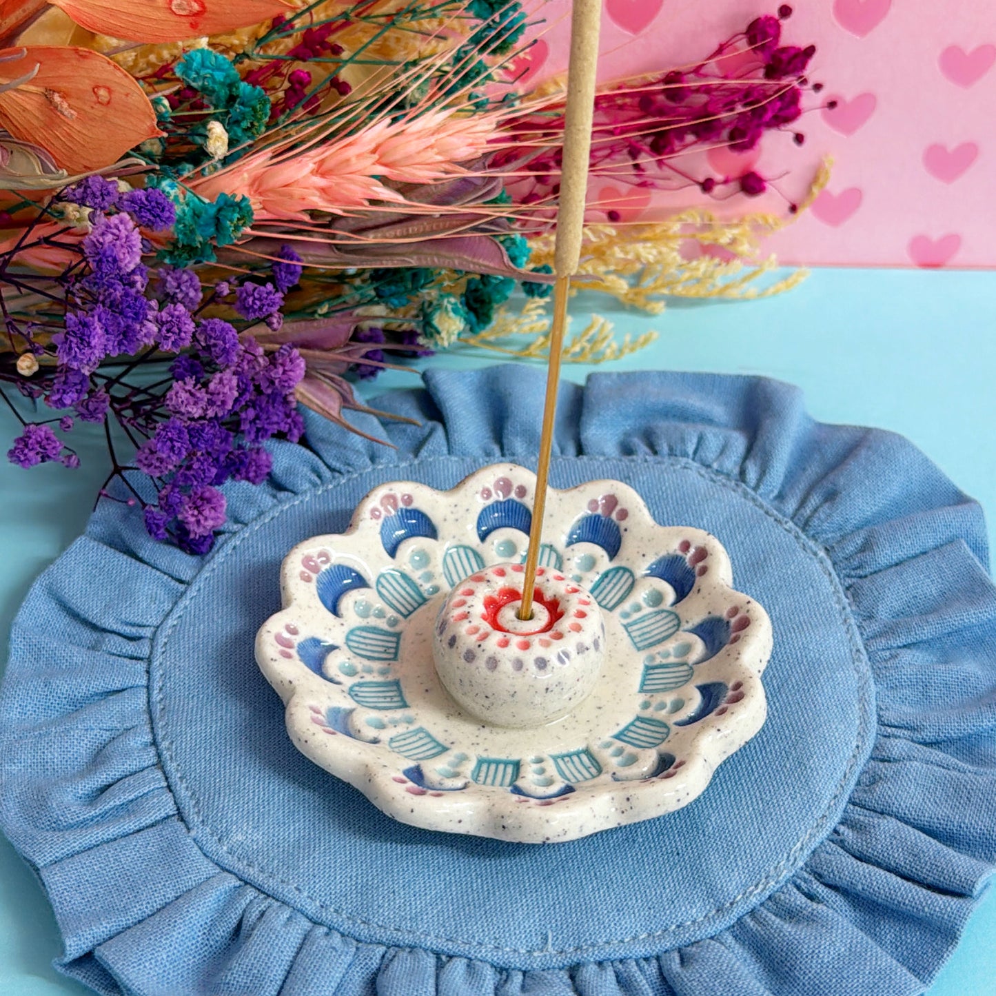 RAINBOW DAYDREAMS : Handmade Ceramic Incense Holder by Jo Kealley