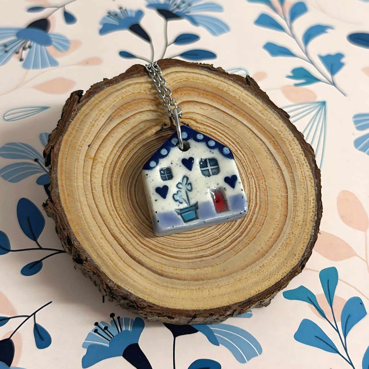 Hello Little HOMES 5 : Choose your Home : Handpainted One of a kind : Ceramic Home Pendants by Jo Kealley