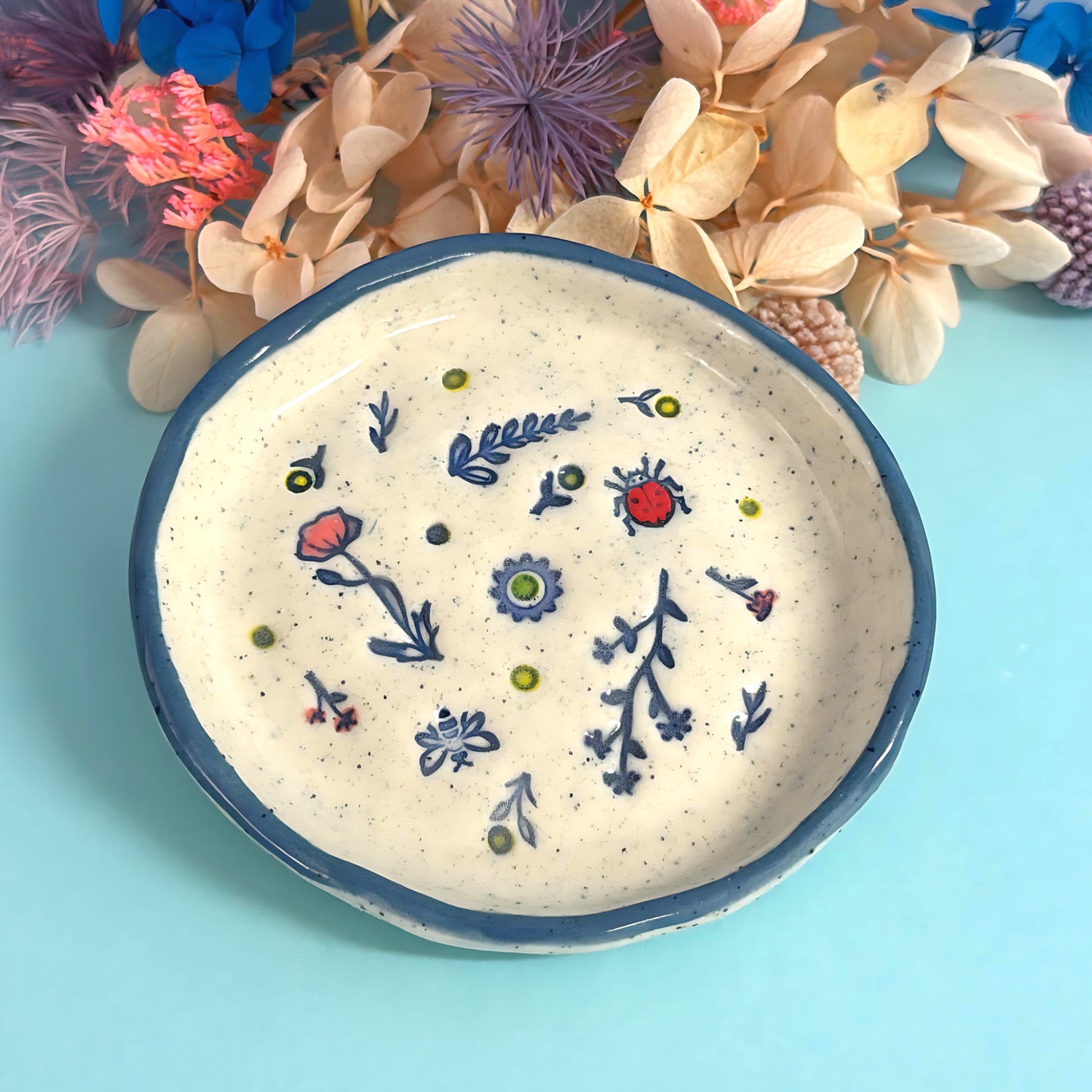 BOTANICA CERAMICA TRINKET DISH : Choose your design : Handpainted Ceramic Dishes by Jo Kealley