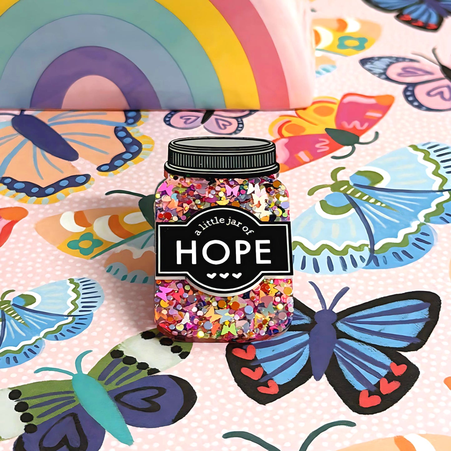 A LITTLE JAR OF : HOPE : Handmade Resin & Acrylic BROOCH