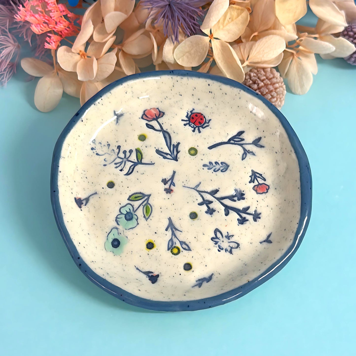 BOTANICA CERAMICA TRINKET DISH : Choose your design : Handpainted Ceramic Dishes by Jo Kealley