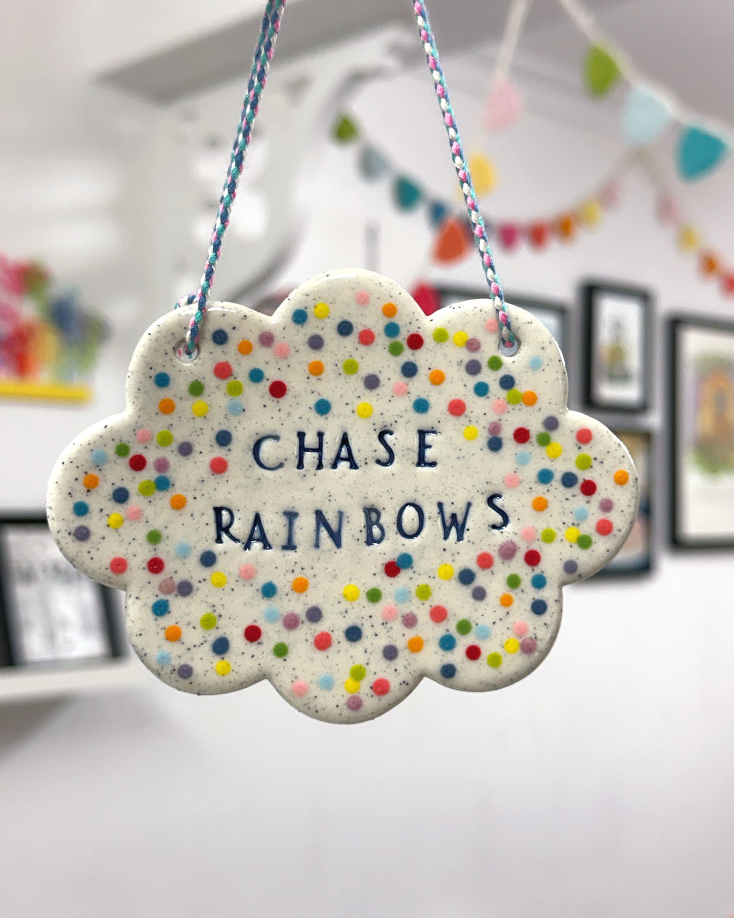 CHASE RAINBOWS Wall Art : Handmade Ceramic Ornament by Jo Kealley